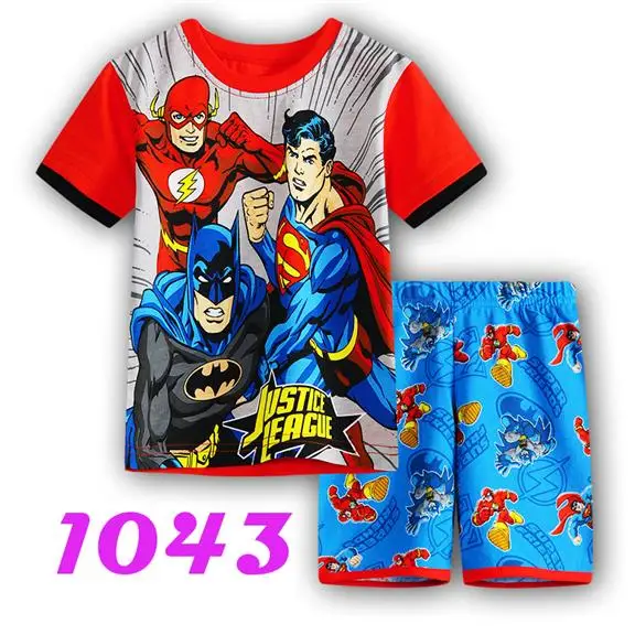 Children Pajamas Set Girls Spiderman Cotton Pants Short-sleeve Kid`s Clothing Casual Nightwear Anime Home Wear Baby Clothes r556 - Цвет: color at picture