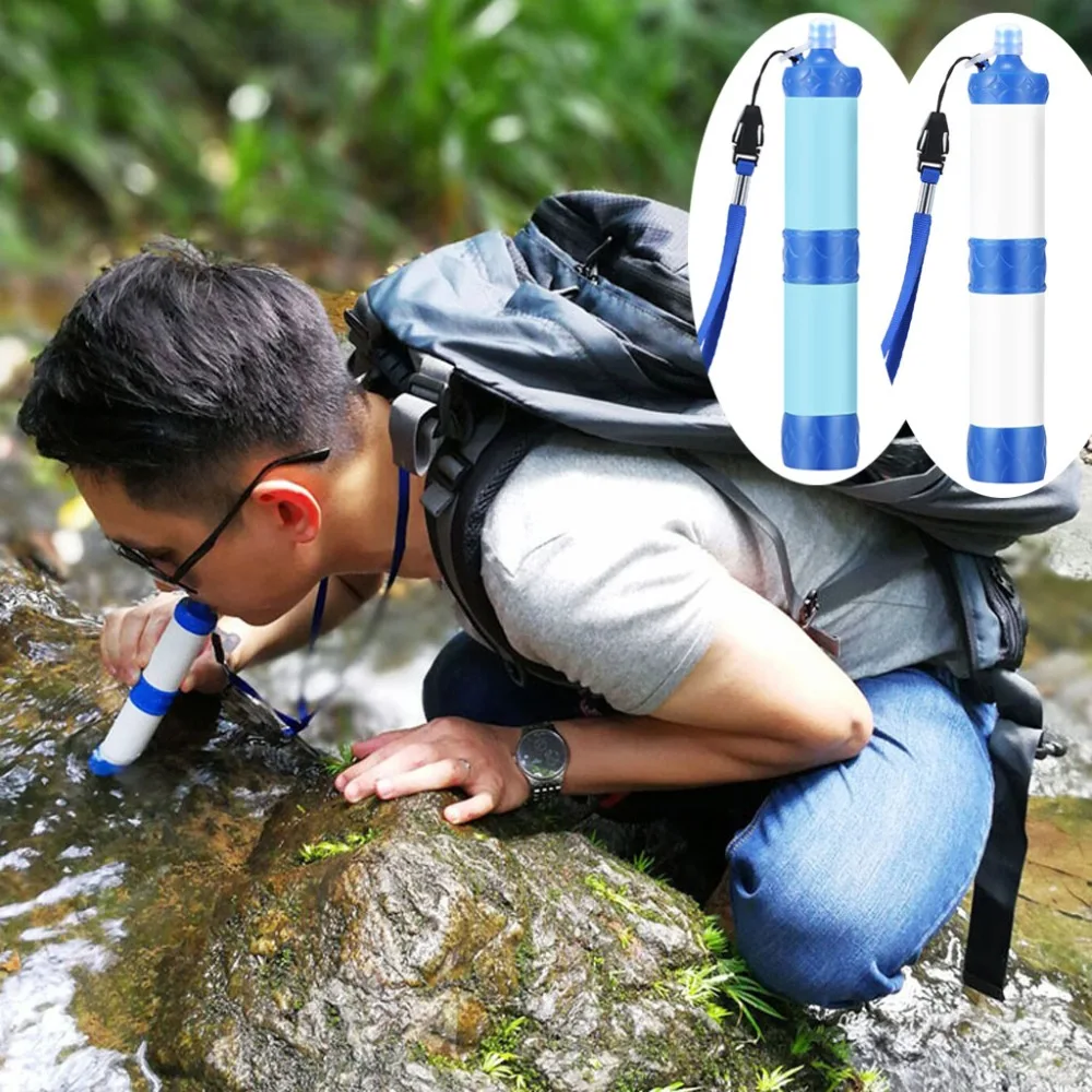 

Outdoor Portable Soldier Water Filter Purifier Hiking Camping Survival Emergency Purifier Pressurized Water Purification Pipe #A