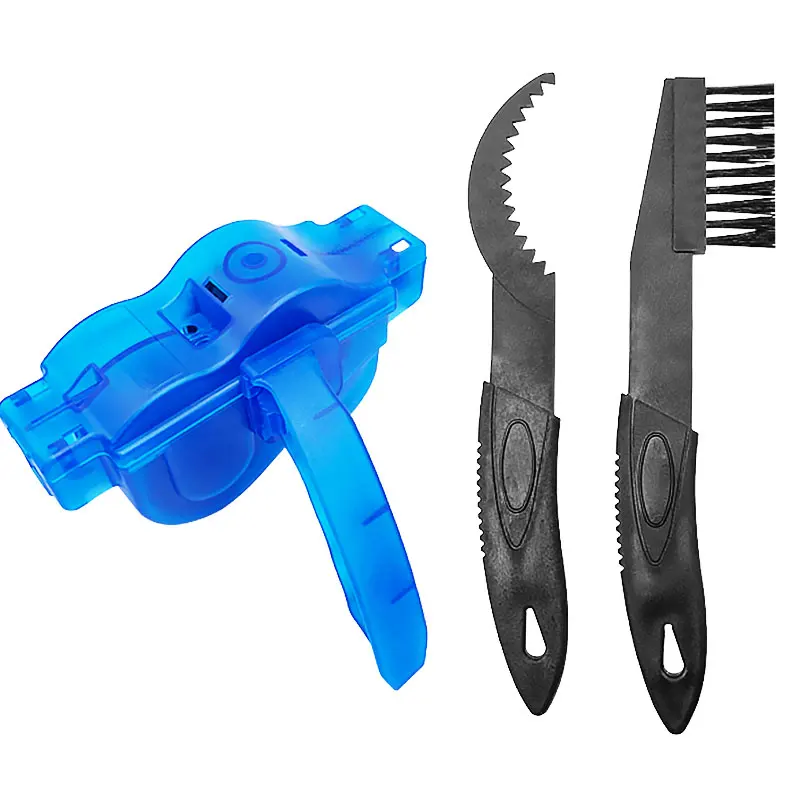 Bicyle Chain Cleaner Cleaning Bicycle 3D Chain Brush Wash Tool Set MTB Bike Protection Oil Bike Chain for Mountain Bicycle - Color: Brush and Scrubber