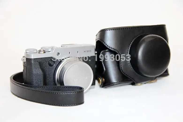 Винтажный чехол для видеокамеры, сумка для Fuji Fujifilm X30, защитная сумка с ремешком - Цвет: Black