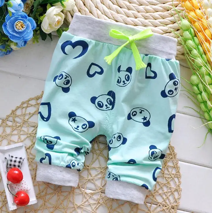 Штаны для мальчиков и девочек с надписью «LOVE DD& MM», Летние Удобные повседневные штаны средней длины с рисунком панды для малышей