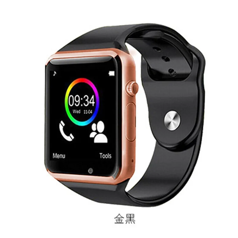 Bluetooth Смарт часы Smartwatch A1 Android телефонный звонок Relogio 2G GSM SIM TF карта камера для iPhone samsung HUAWEI PK Q18 DZ09 - Цвет: Gold Black