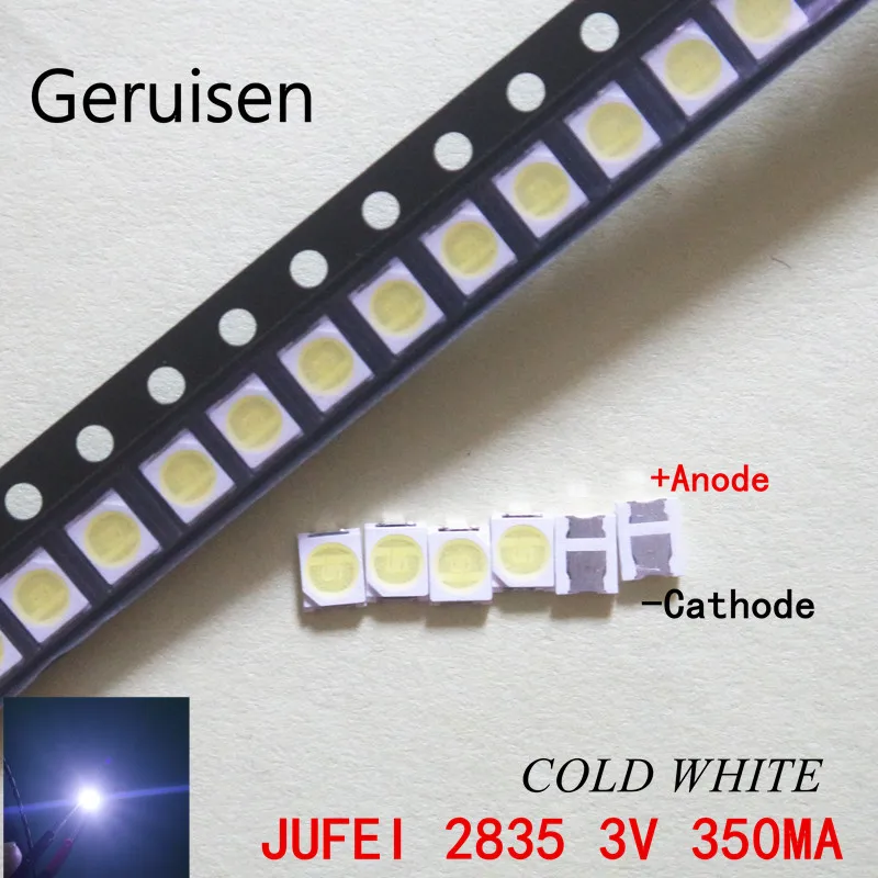 Светодиодный светильник jufei с подсветкой 1210 3528 2835 1W 3V 84LM холодный белый ЖК-подсветка для ТВ-приложения 01. JT.2835BPW1-C 200 шт