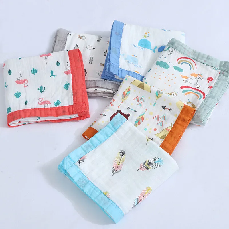 

4 Layers Bamboo Fiber Soft Spring Summer Blanket for Kids Swaddle Wrap Blanket Bath Towel Children Blanket