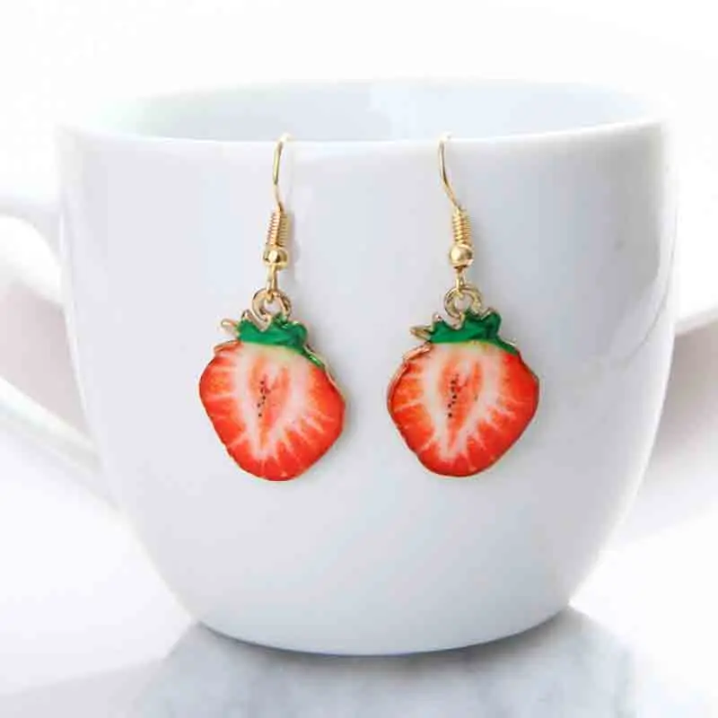 Korean temperament cute earrings fruit watermelon strawberry kiwi long female | Украшения и аксессуары