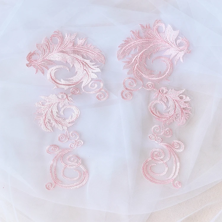 Великолепные кружевные нашивки ручной работы цветной бисер блестки пряжа Eugen аппликация для DIY свадебное платье 1 заказ = 10 шт