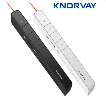 

KNORVAY 2.4Ghz USB RF Wireless Presenter Handheld Pointer PPT Remote Control with Red Laser Pen for Power Point Presentation