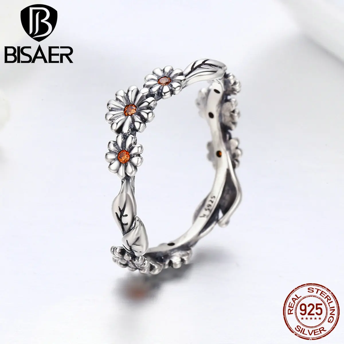 Женское кольцо с цветком ромашки из стерлингового серебра 925 пробы 2019|jewelry gift|ring women925 sterling silver |