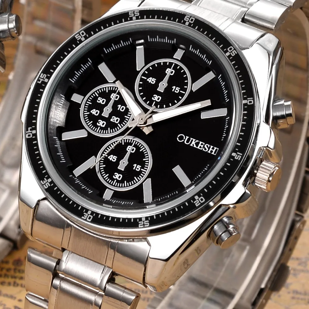 

Watches Men Top Luxury Brand OUKRSHI Waterproof Date Clock Male Full Steel Casual Quartz Sport Wrist Watch Relogio Masculino