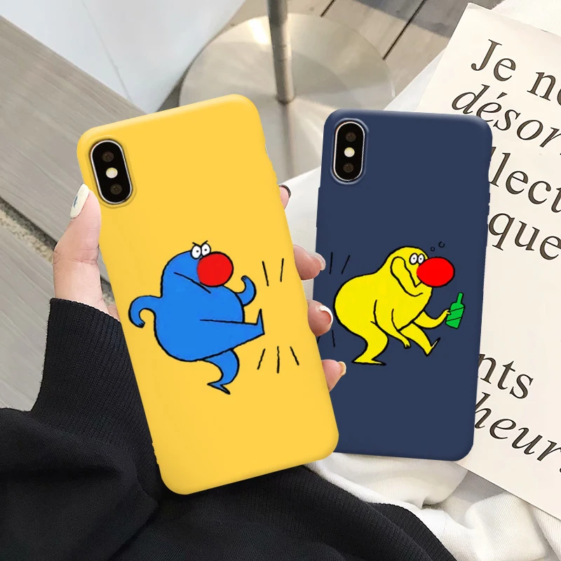 

GYKZ Funny Cartoon Couple Case For iPhone 8 XS MAX XR X 7 6 6s Plus Animal Pattern Soft Silicone Phone Cover For iPhone 7 Fundas