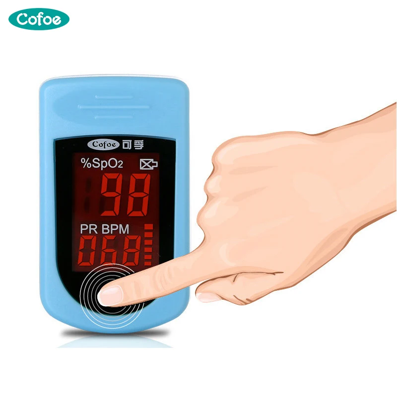 Goede Cofoe Draagbare Vinger Pulsoxymeter Bloed Zuurstof Meter Clip Type SPO2 PR Pulsioximetro Saturatiemeter Vinger De Dedo Verzadiging