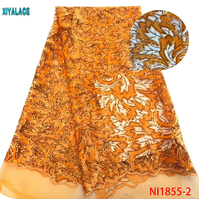 Африканская кружевная ткань высокого качества нигерийские кружевные ткани органза блестки расшитый французский фатин кружевная ткань NI1855-1