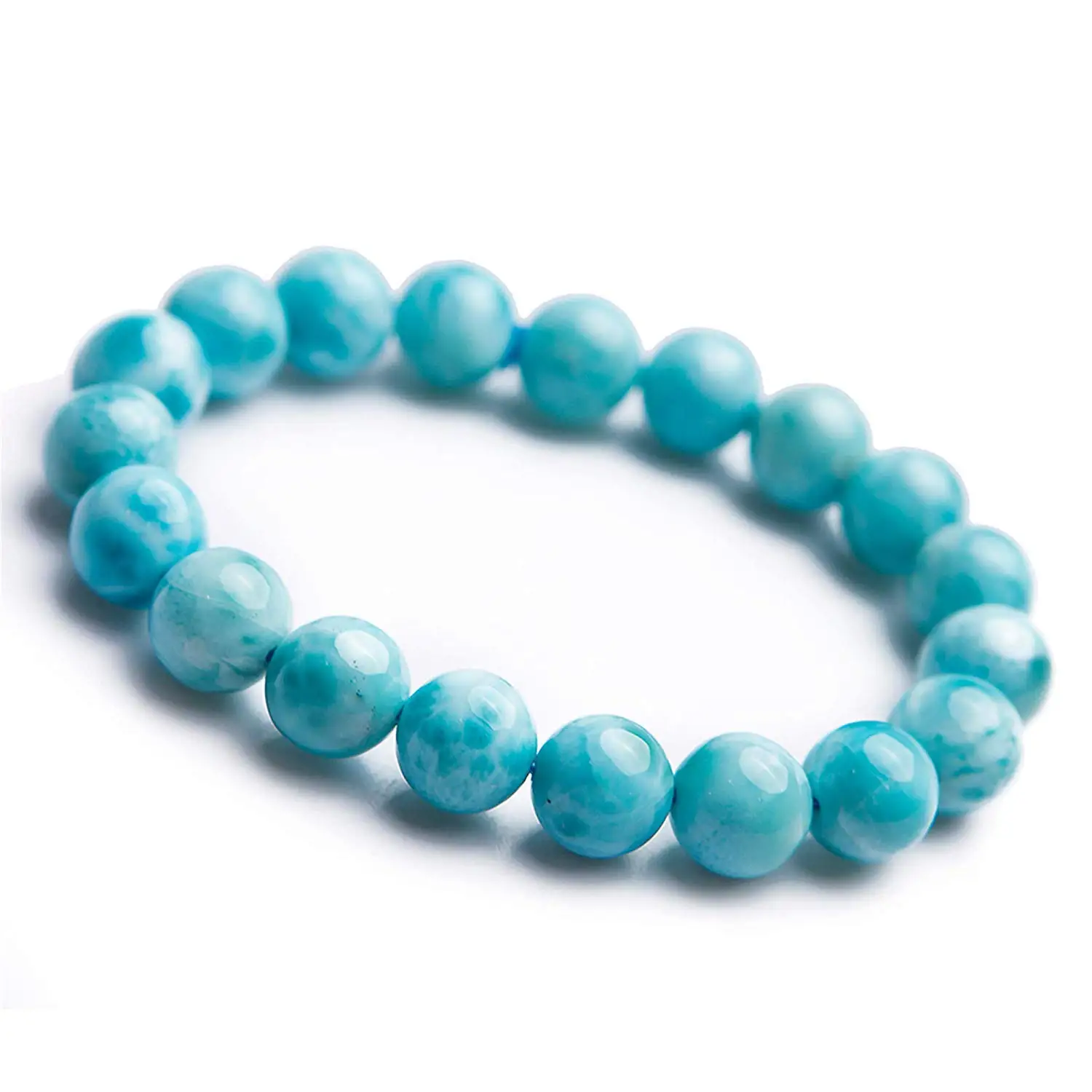 

10mm Natural Larimar Jewelry Bracelets for Women Men Love Gift Water Pattern Crystal Gemstone Round Beads Bracelet AAAA