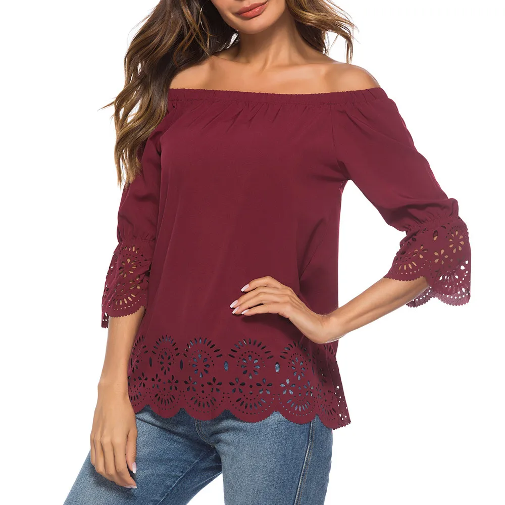 Shoulder Hole Tops Off Shoulder Top