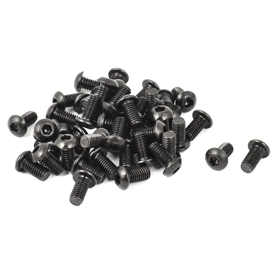 

50pcs Black M6x12mm Button Head Hex Socket Cap Screw Bolt Black Hexagon socket button head screws 10.9 Alloy Steel