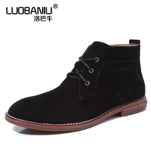 2016 Autumn and Winter Men’s Boots Genuine Leather Work Martin Boot Man Lace Up Ankle Boots Inner Cotton or Plush