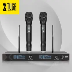 XTUGA UHF беспроводной микрофон системы цифровой разнообразие приемник для сцены бар показать выполнить Вокальный концерт 200 канала