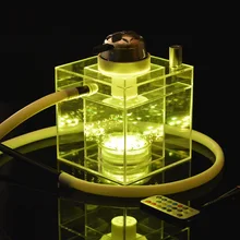 Прозрачный акриловый кальян набор трубка для кальяна Narguile Nargile Chicha курительная трубка с светодиодный светильник кальян чаша держатель для угля