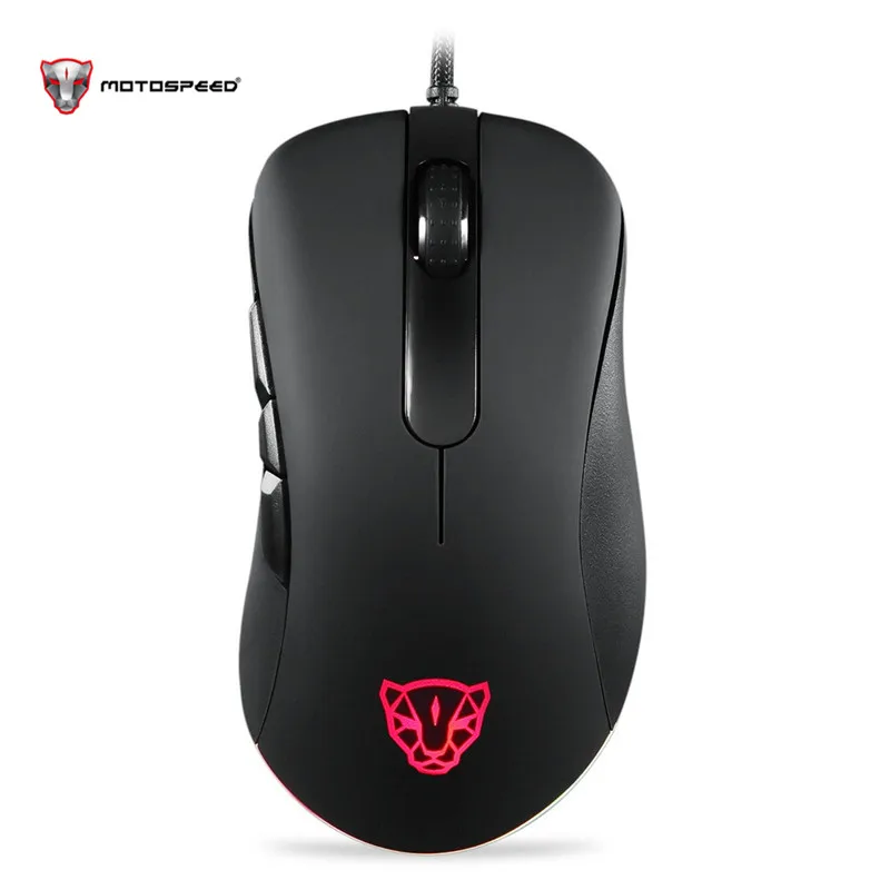 MOTOSPEED V100 RGB Проводная игровая мышь PAW3327 Оптический Эргономичный светильник 6200 dpi светодиодный оптический USB проводной Pro Gamer PC ноутбук - Цвет: V100black