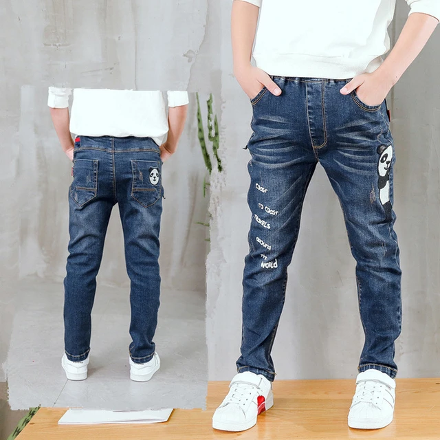 Big Boys Jeans Elastic Waist Denim Pants Children Clothing Spring ...