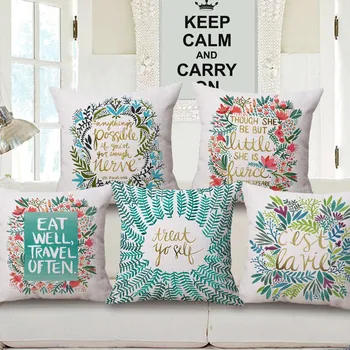 

Square 18" Vintage Home Decor Pillow Covers Decorative Flower World Cover Cushion Sofa Throw Pillows Customized Drop Shipping