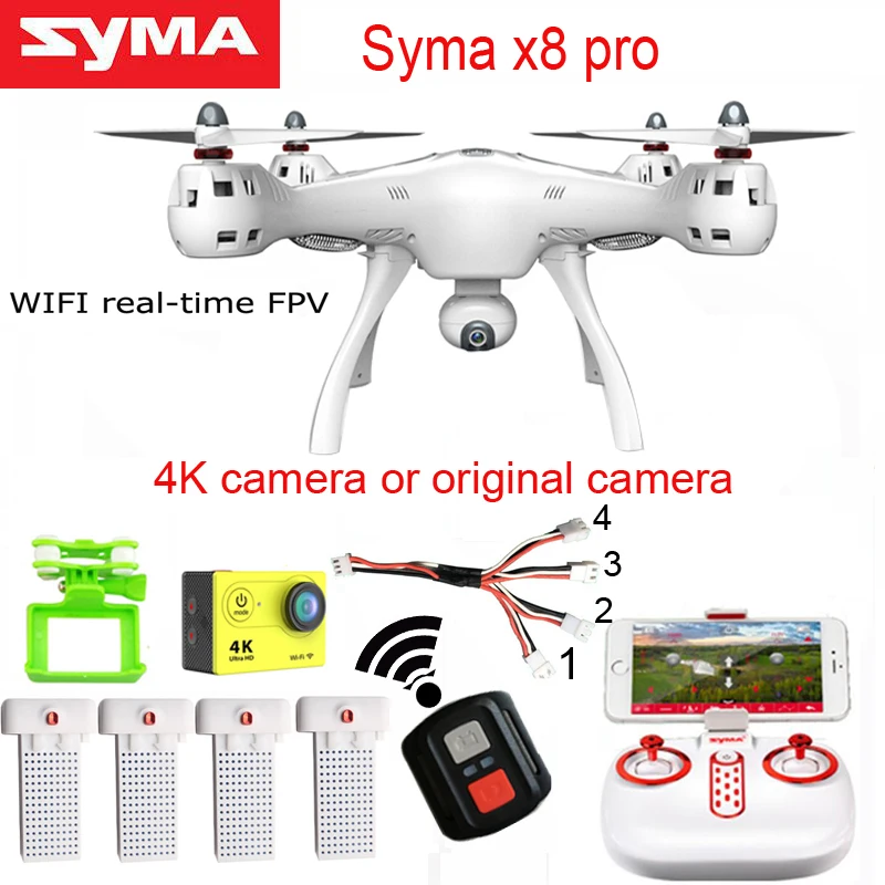 

SYMA X8PRO GPS DRON WIFI FPV With 720P HD Camera or Real-time H9R 4K Camera drone 6Axis Altitude Hold x8 pro RC Quadcopter RTF