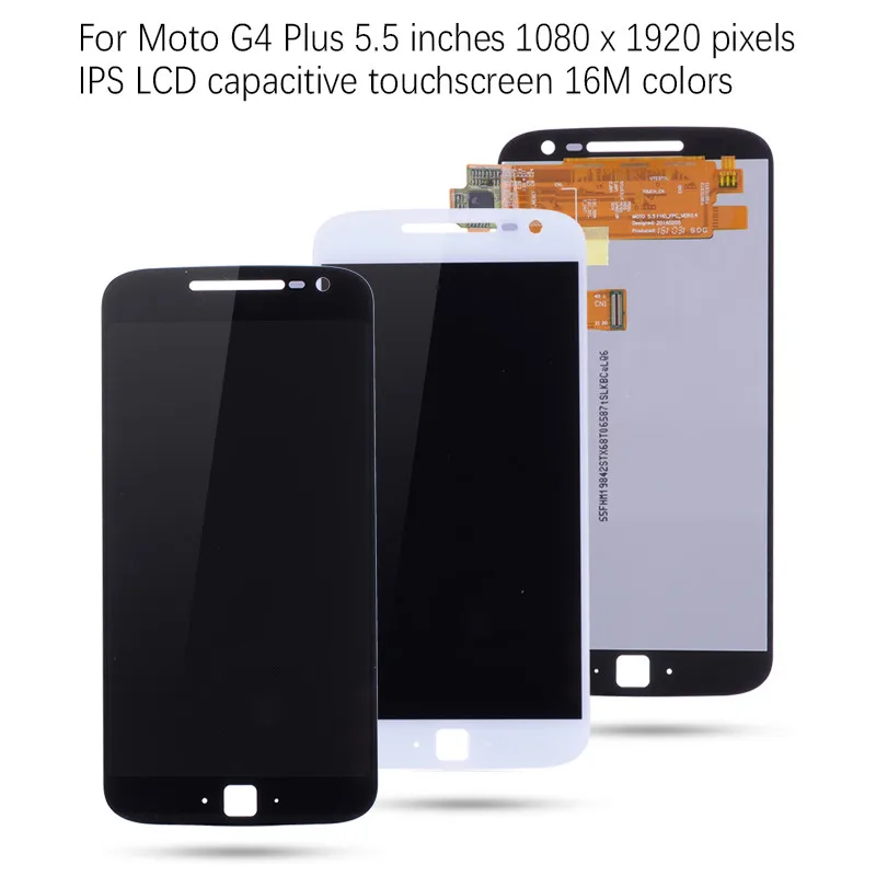 Дисплей для Motorola Moto G4 Plus Xt1644 Xt1640 Xt1641 XT1625 LCD в сборе с тачскрином на рамке черный белый