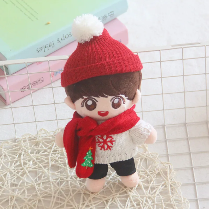 Корея Kawaii мягкая одежда плюшевая кукла игрушка Вязание Мягкий свитер одежда шляпа-аксессуар сумка с шарфом подходит 20-28 см куклы игрушки вентиляторы подарки