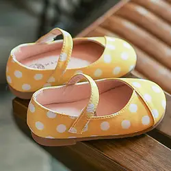 Детская \'s обувь на плоской подошве для девочки Sweet принцессы в горошек обувь для девочек туфли под свадебное платье для девочек обувь