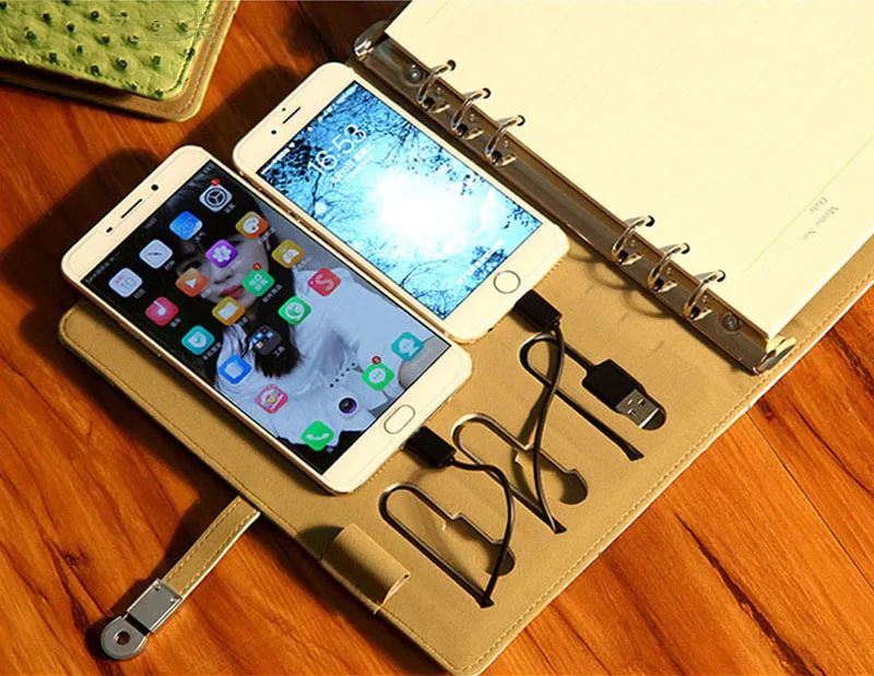

Power Bank Creative Stationery Notebook With Mobile U disk Rechargeable Looseleaf Notebook Customized High end Gifts