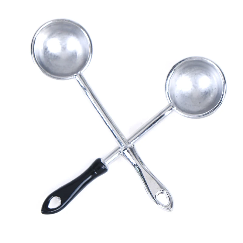 

2Pcs 1/12 Dollhouse Miniature Accessories Mini Shovel Soup Spoon mini stir fry spoon cooking spoon
