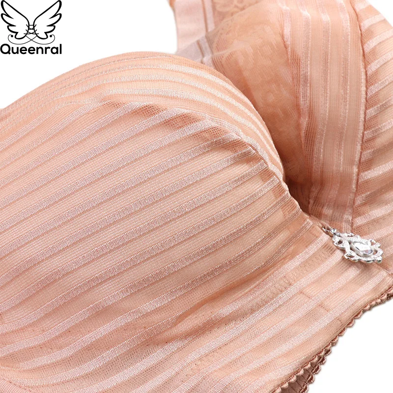 Queenral Push Up Bralette Bras For Women Underwear BH Lingerie Sexy Plus Size CDE Cup Brassiere Soft Soutien Gorge Big Size Bra