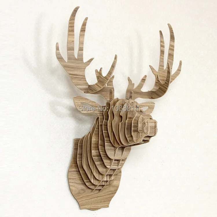 

J&E big deer head wall decor nice gift craft for wall decoration self-build puzzle