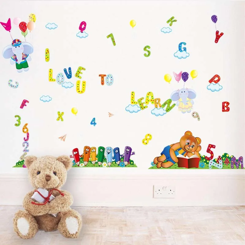 Kindergarten Wall Stickers Kids Room Classroom Decoration Layout Stickers Cartoon Wall Stickers