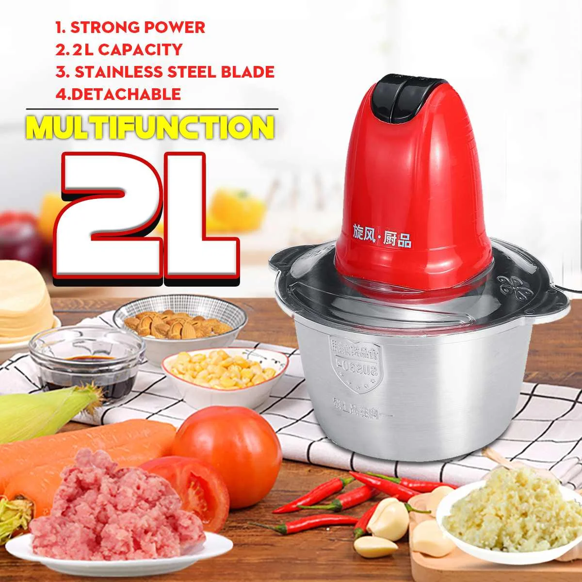 

2 Speed 300W Multifunction Electric Meat Grinder Food Blende Stainless Steel Mincer 220V Electric Automatic Mincing Machine