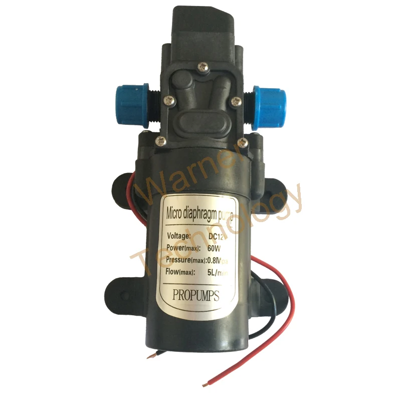 

2pcs Small Diaphragm pump 0142YB 12V 60W Micro Self-Priming pump Spray pump 0.8MPa 5L/ Min, Max Head 60M For Water washing