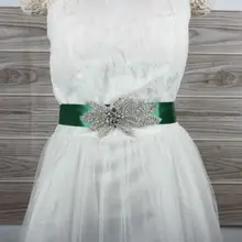 Зеленая лента стразы аппликация лента для свадебного платья вечернее платье пояс с 400 см Длинная лента 14 цветов со стразами