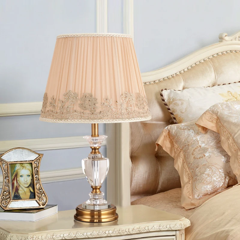 LED crystal bedside lamp modern table light basket led enfant crystal