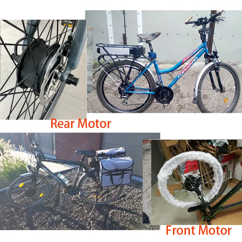 Discount 36V 250W Electric Bike Motor Wheel with Rim Spokes Front Rear Brushless Gear Hub Motor Wheel 6/7 Freewheel Suitable V Disc Brake 4