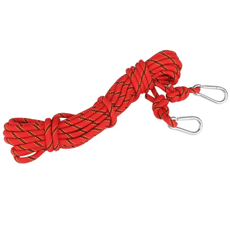 TOP!-Strengthening polyester climbing rope abseiling safety rope 10m red