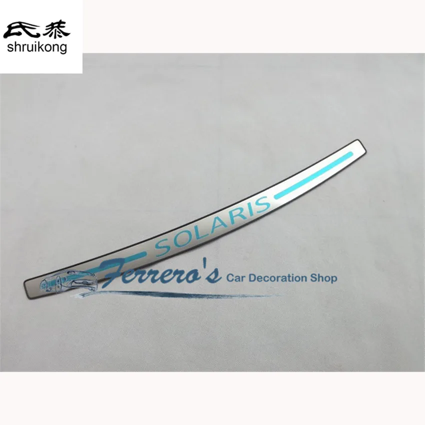 

1pc car styling for 2010-2016 hyundai solaris Verna Stainless Steel back rear trunk Sill Scuff Plate Protection pedal