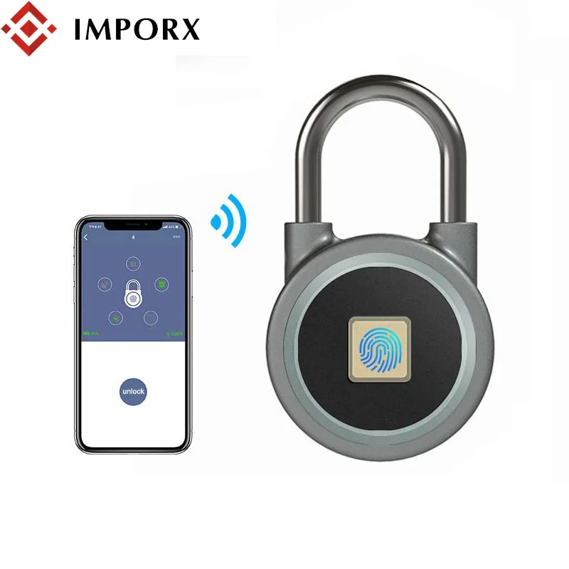 

IMPROX Smart Fingerprint Electric Door Lock USB Rechargeable Keyless APP Fingerprint Lock Waterproof Anti-Theft Security Padlock