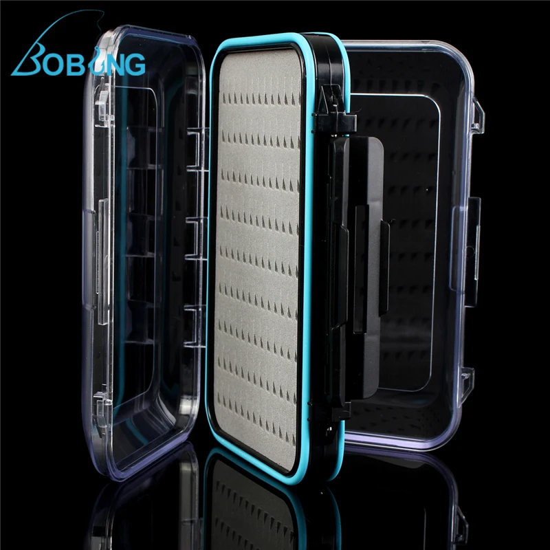 

Bobing Waterproof Tackle Boxes 150x95x42mm Plastic Cover Double Sides Clear Slit Foam Flies Storage Case Fly Fishing Tackle Box