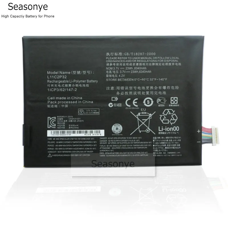 Seasonye 6340 мАч L11C2P32 L12D2P31 Замена Батарея для lenovo ideatad S6000 S6000-H A7600 A7600-HV A7600-F S6000L-F A10-80HC