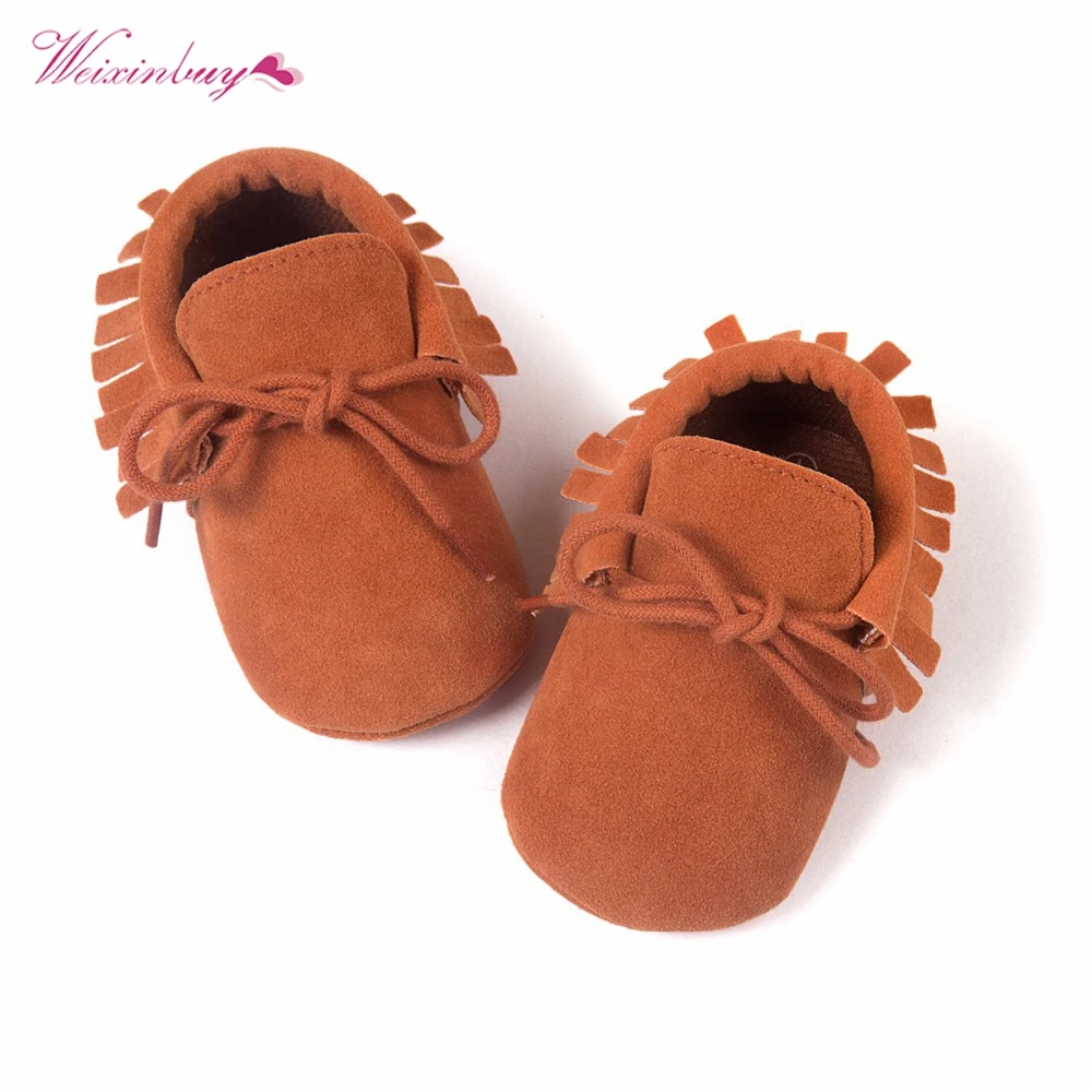 Для маленьких мальчиков девочек Мягкие Мокасины moccs Обувь Bebe бахрома на мягкой подошве нескользящая обувь Обувь для младенцев новые из