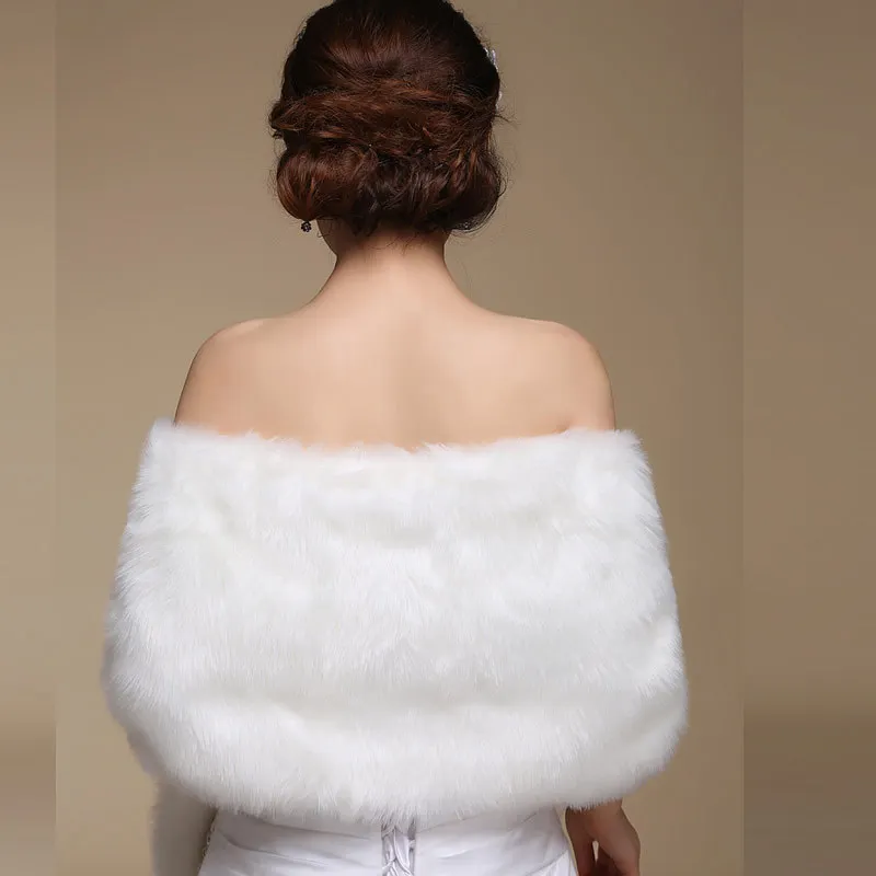 Женская свадебная шаль Ladybeauty элегантная Длинная накидка из искусственного меха