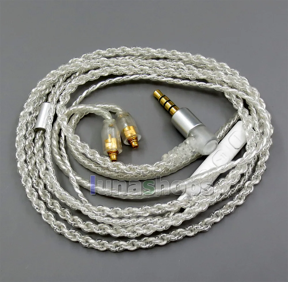 Кабель из ПВХ для MMCX Shure se846 se535 se425 se315 se215 LN005897 с серебристым микрофоном и