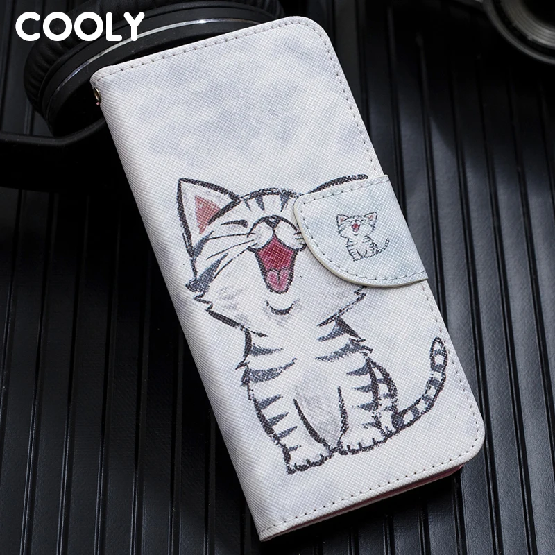 COOLY кожаный бумажник флип чехол для samsung Galaxy Note 8 9 задняя крышка на S10 Plus S10e S9 S8 S7 Edge Cat Leaf мраморный чехол для телефона