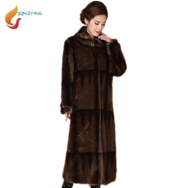 

JQNZHNL New Fur Coat 2018 Women Winter Luxury Coat Medium-long Fashion Fur Coats Big Plus Size M-5XL Female Warm Fur Jacket G341