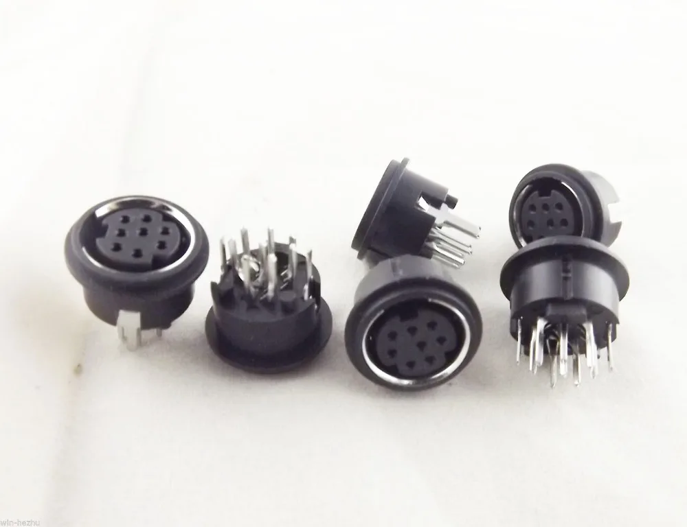 

10pcs Mini 8 Pin DIN Jack Circular PCB Mount Female Connector